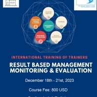 International Training of Trainers (ToT) on Result Based Management, Monitoring & Evaluation, Bangkok Thailand